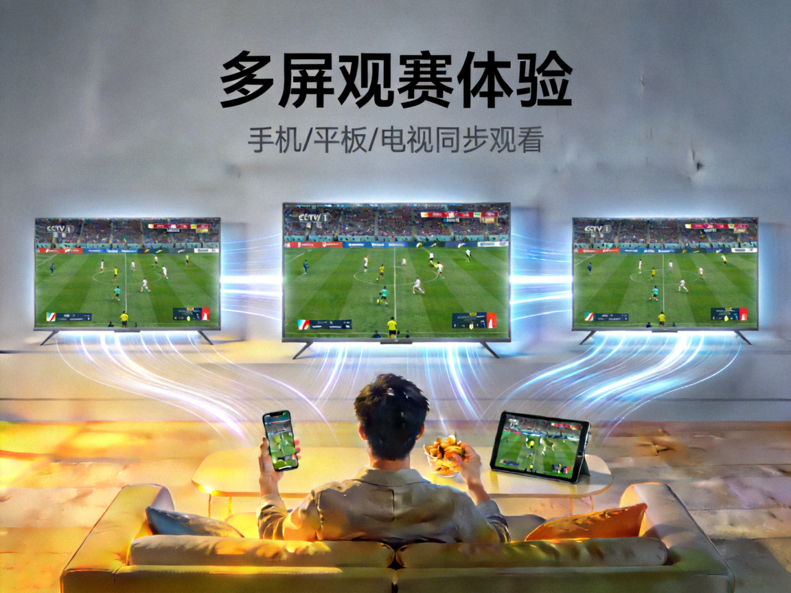 多屏观赛体验：手机、平板、电视同时观看